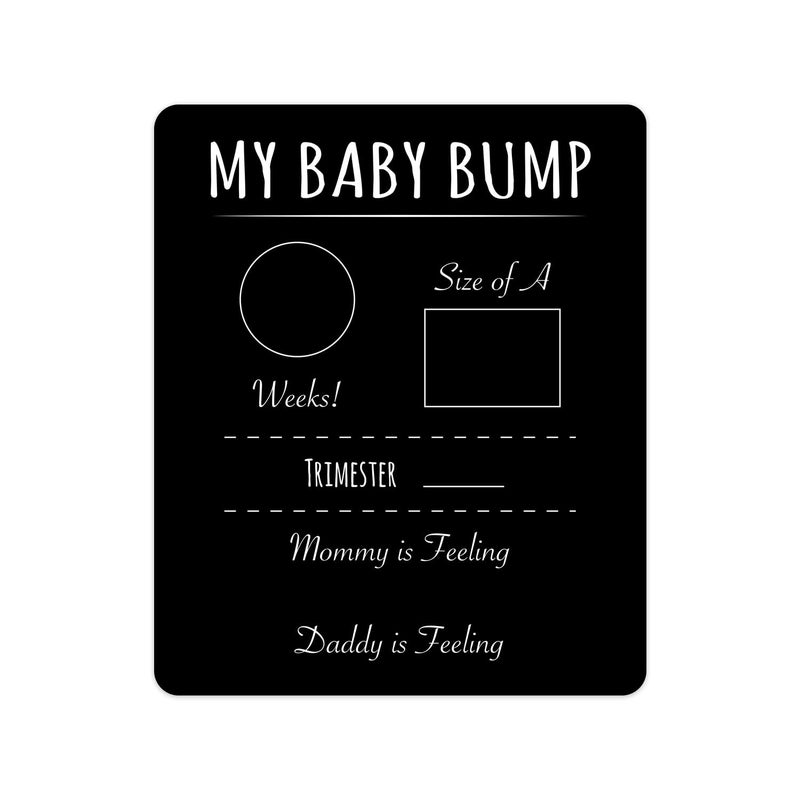 Canopy Street Pregnancy Timeline Sign/My Baby Bump Infant Chalkboard Style Milestone Photo Prop Board / 10" x 12" Baby Shower Present - Image 1